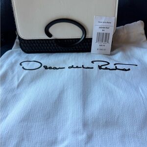 Oscar de la Renta Black and White Shoulder Bag